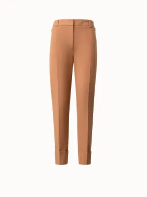 Cropped Tapered Cotton Silk Double-Face Pants Akris