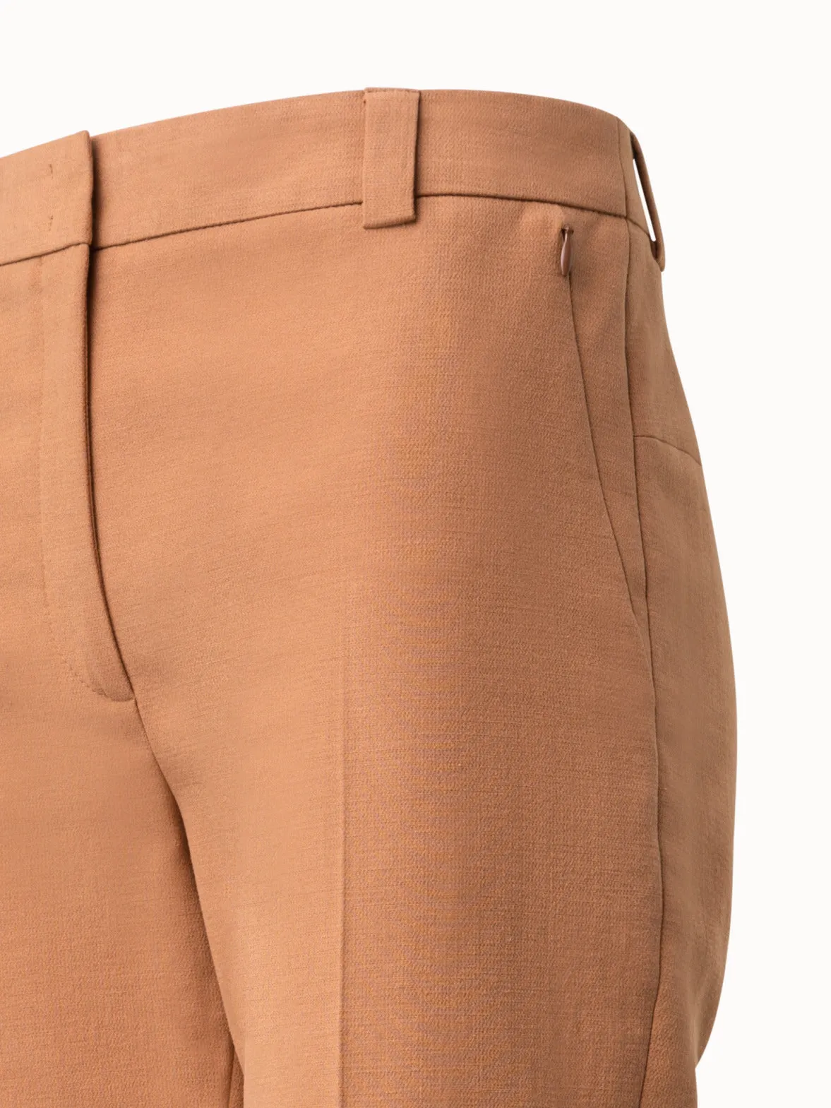 Cropped Tapered Cotton Silk Double-Face Pants Akris