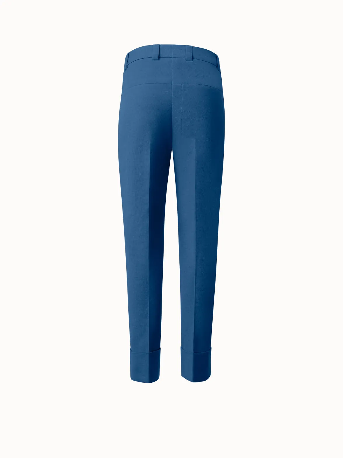 Cropped Tapered Cotton Silk Double-Face Pants Akris