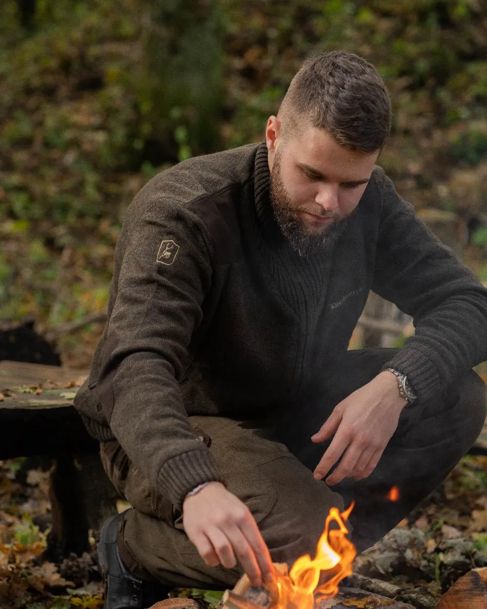 Deerhunter Carlisle Knit Full Zip Sweater with Stormliner