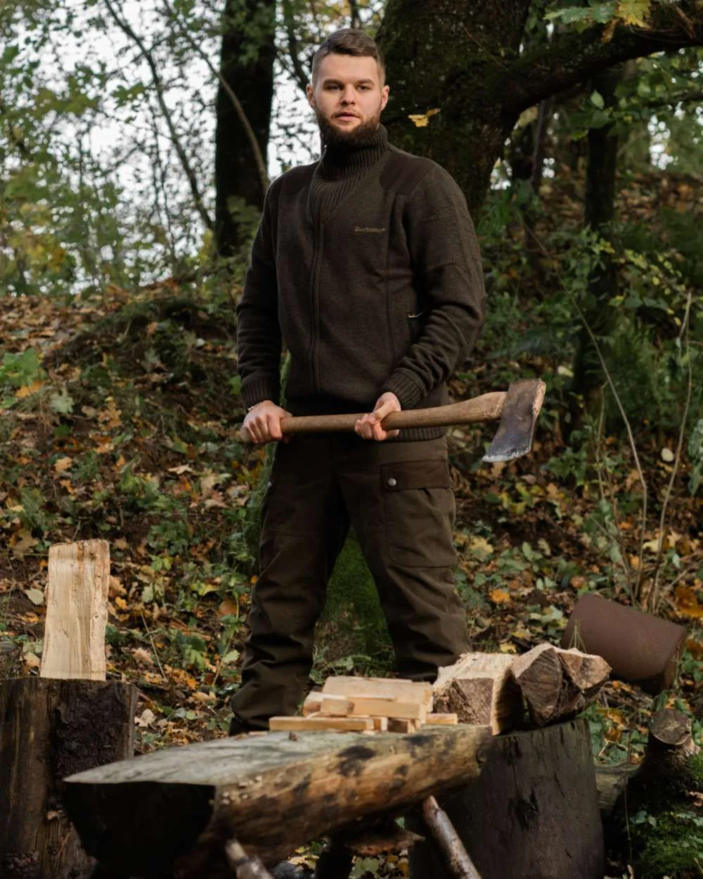 Deerhunter Carlisle Knit Full Zip Sweater with Stormliner