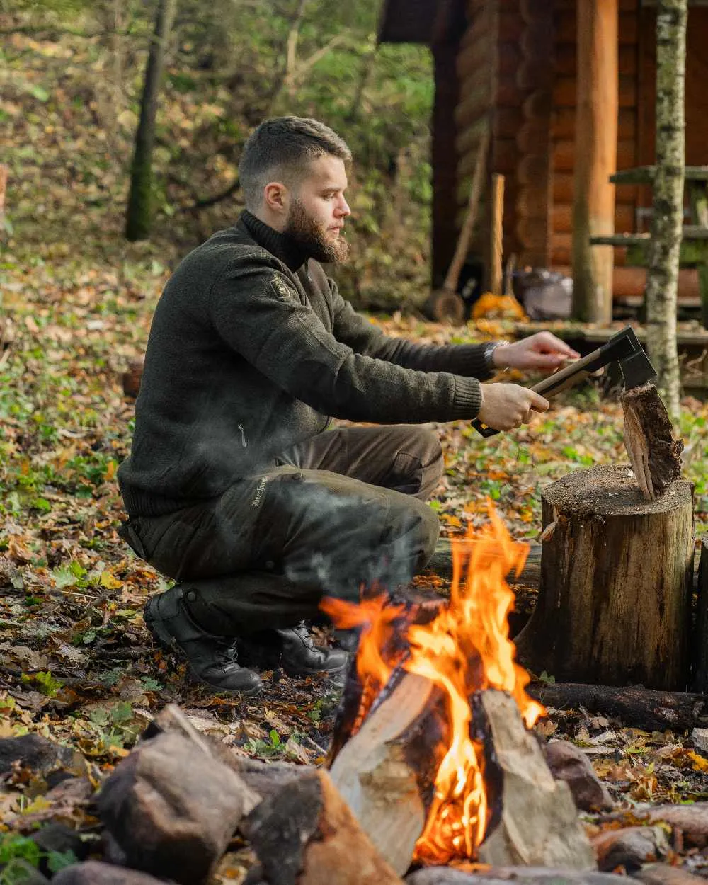 Deerhunter Carlisle Knit Full Zip Sweater with Stormliner
