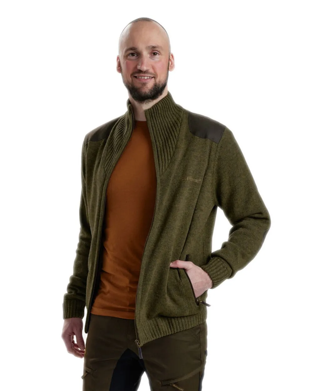 Deerhunter Carlisle Knit Full Zip Sweater with Stormliner