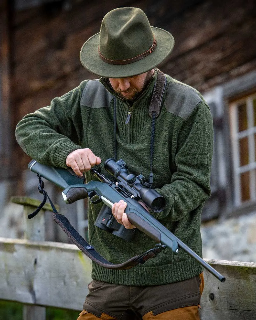 Deerhunter Carlisle Knit Zip Neck Sweater with Stormliner