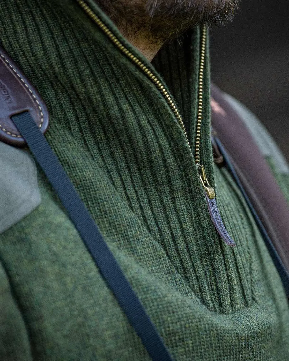 Deerhunter Carlisle Knit Zip Neck Sweater with Stormliner