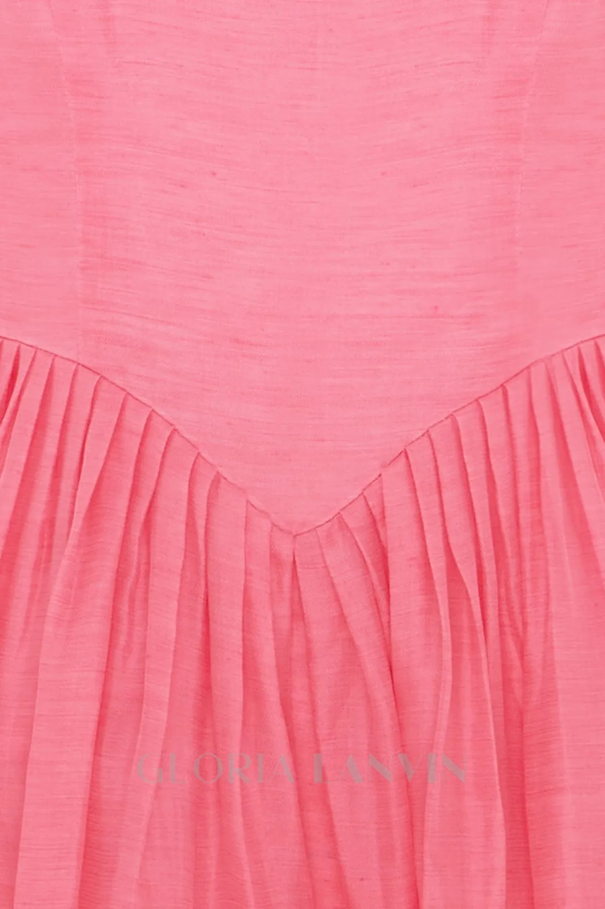 DELIA PINK LANTERN SLEEVE ROUND NECK MIDI DRESS Gloria Lanvin