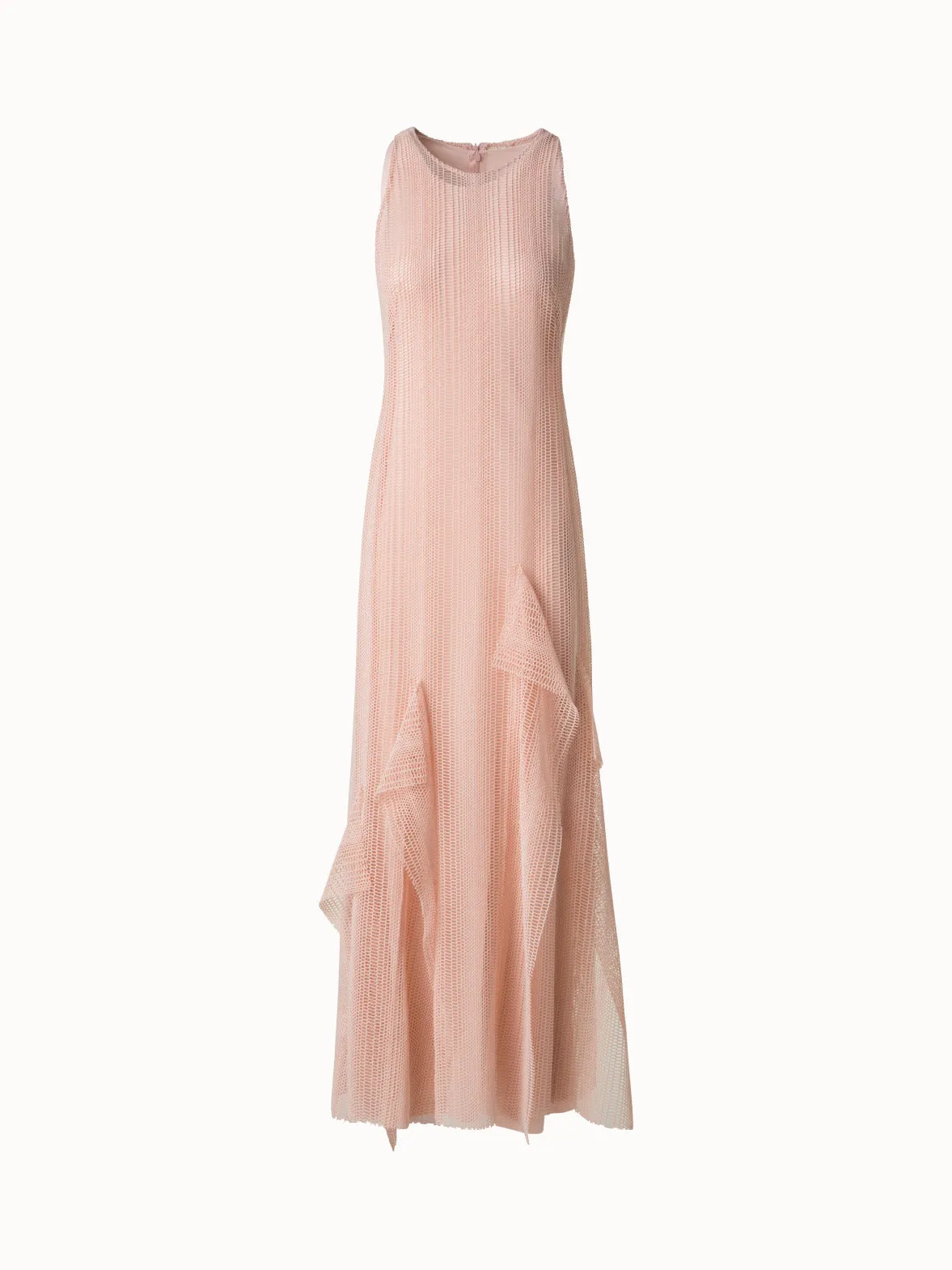 Dégradé Stripe Embroided Evening Dress 