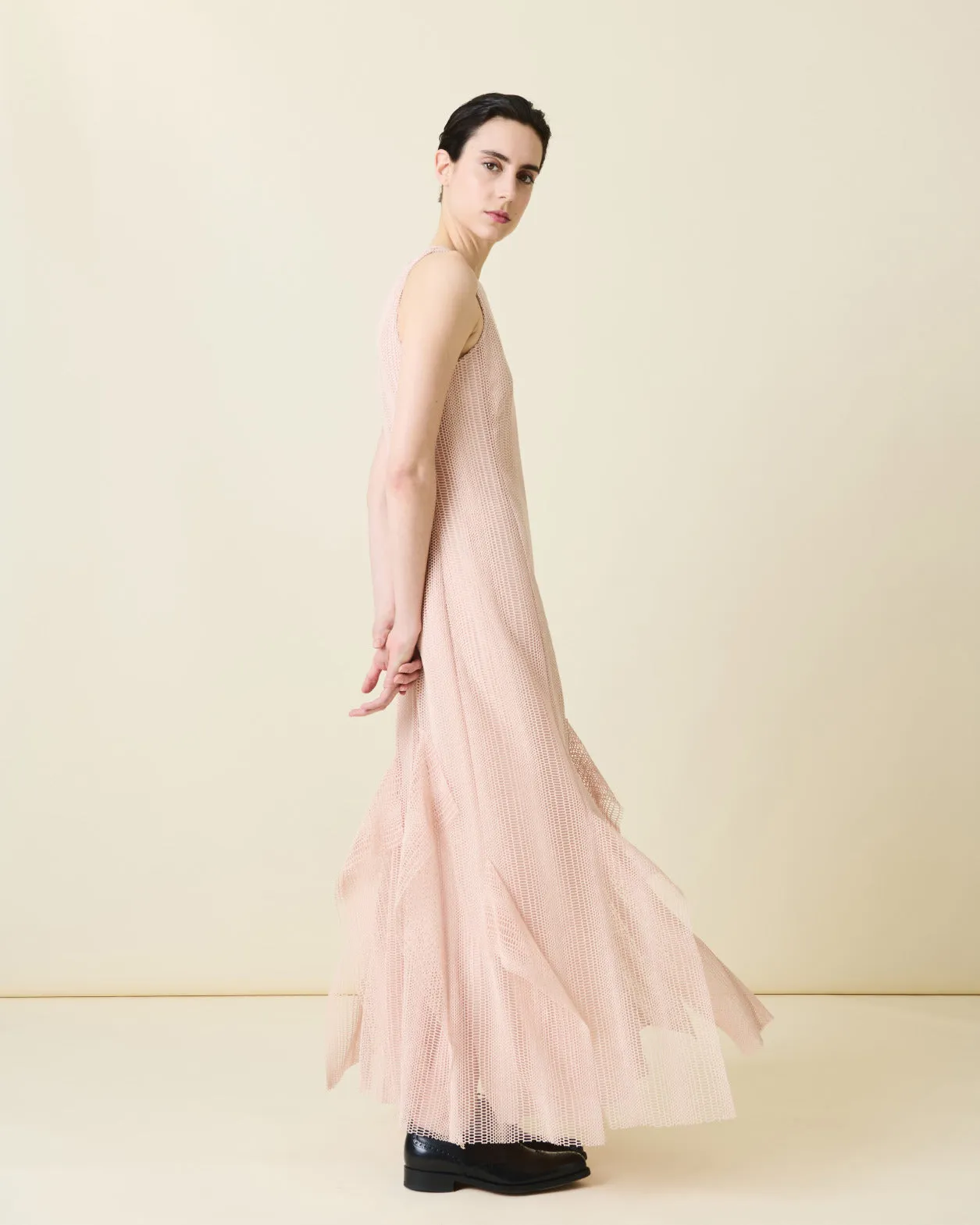 Dégradé Stripe Embroided Evening Dress 
