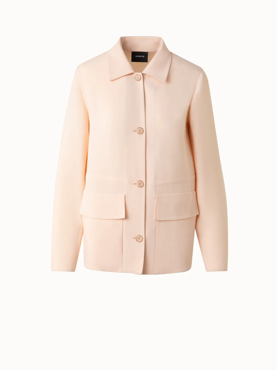 Drawstring Shirt Jacket in Wool Double-Face Akris