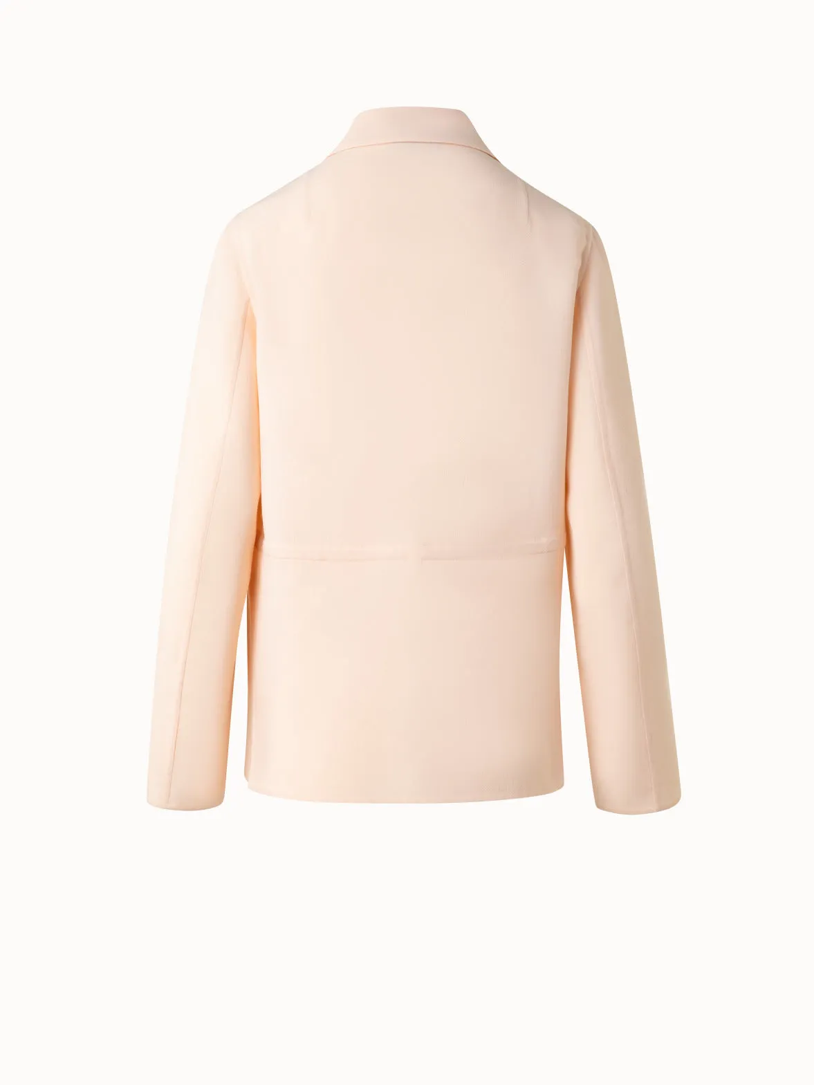 Drawstring Shirt Jacket in Wool Double-Face Akris