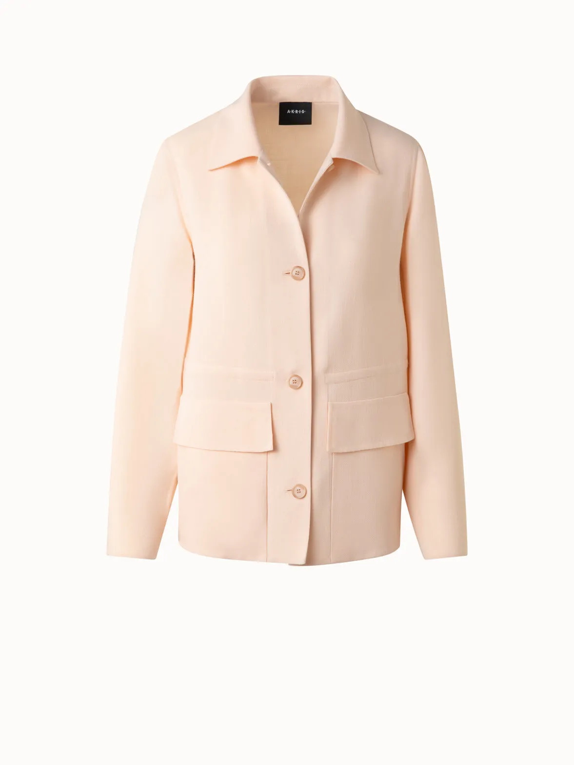 Drawstring Shirt Jacket in Wool Double-Face Akris