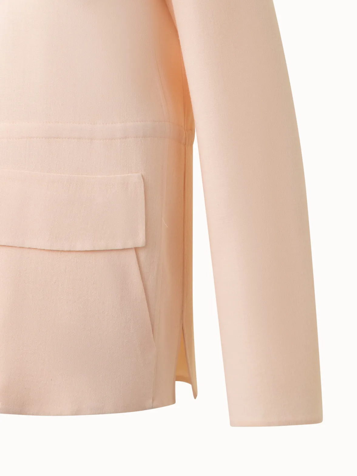Drawstring Shirt Jacket in Wool Double-Face Akris