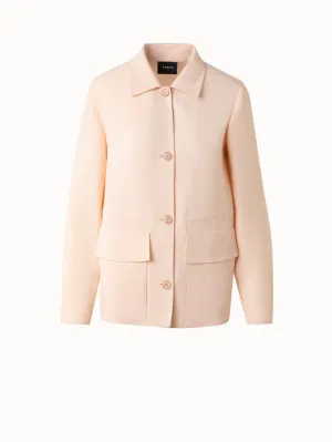 Drawstring Shirt Jacket in Wool Double-Face Akris