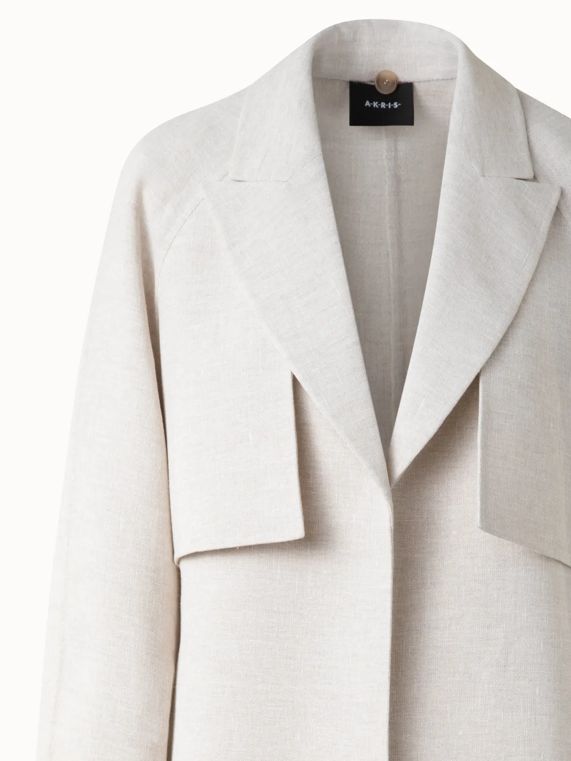 Duo Coat - Vest and Bolero in Linen Double-Face Akris