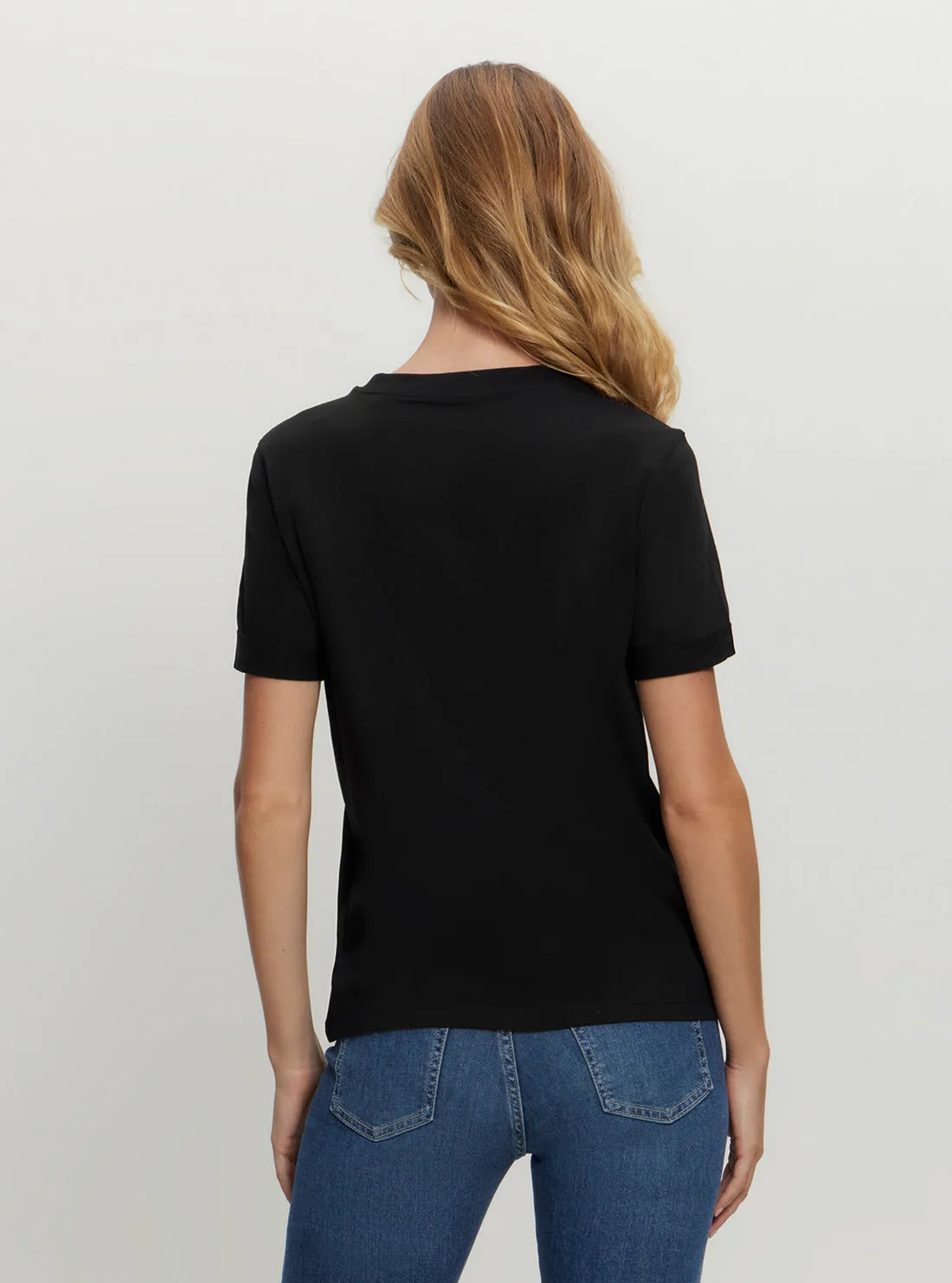 Eco Black Glittery Logo T-Shirt Guess