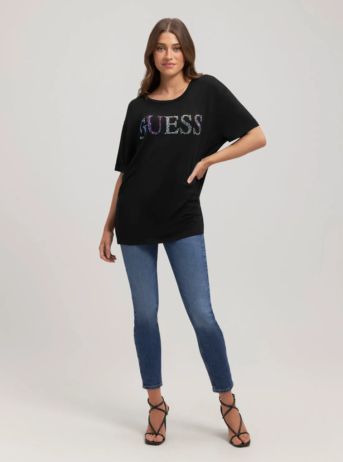 Eco Black Oversized T-Shirt Guess
