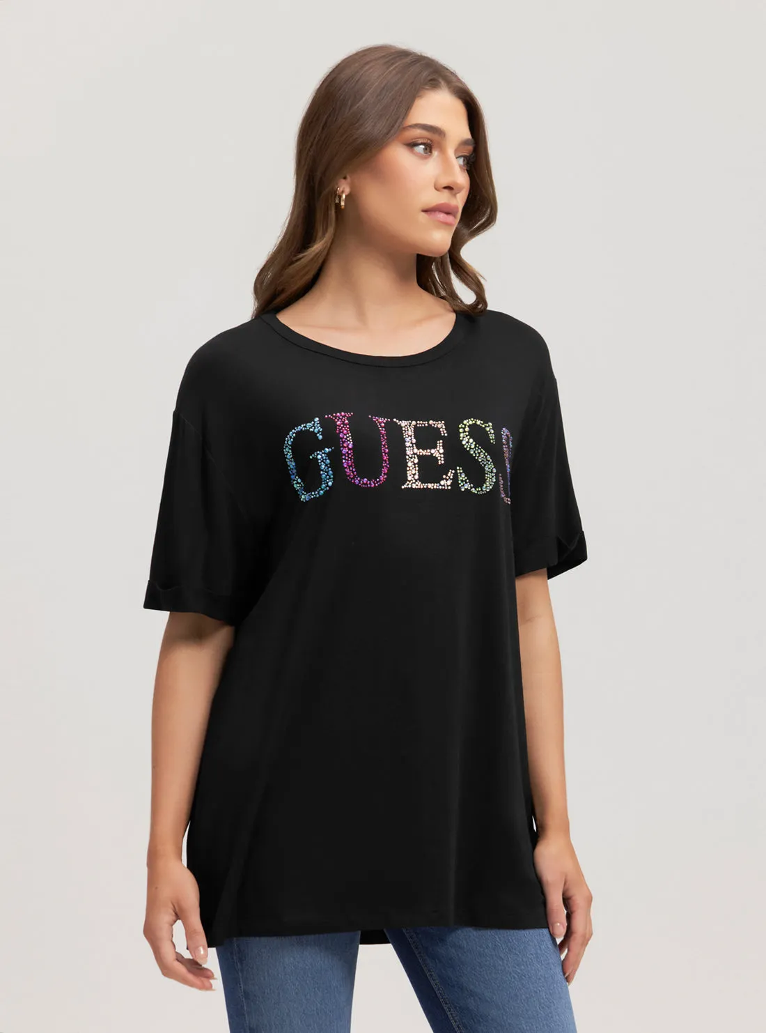Eco Black Oversized T-Shirt Guess