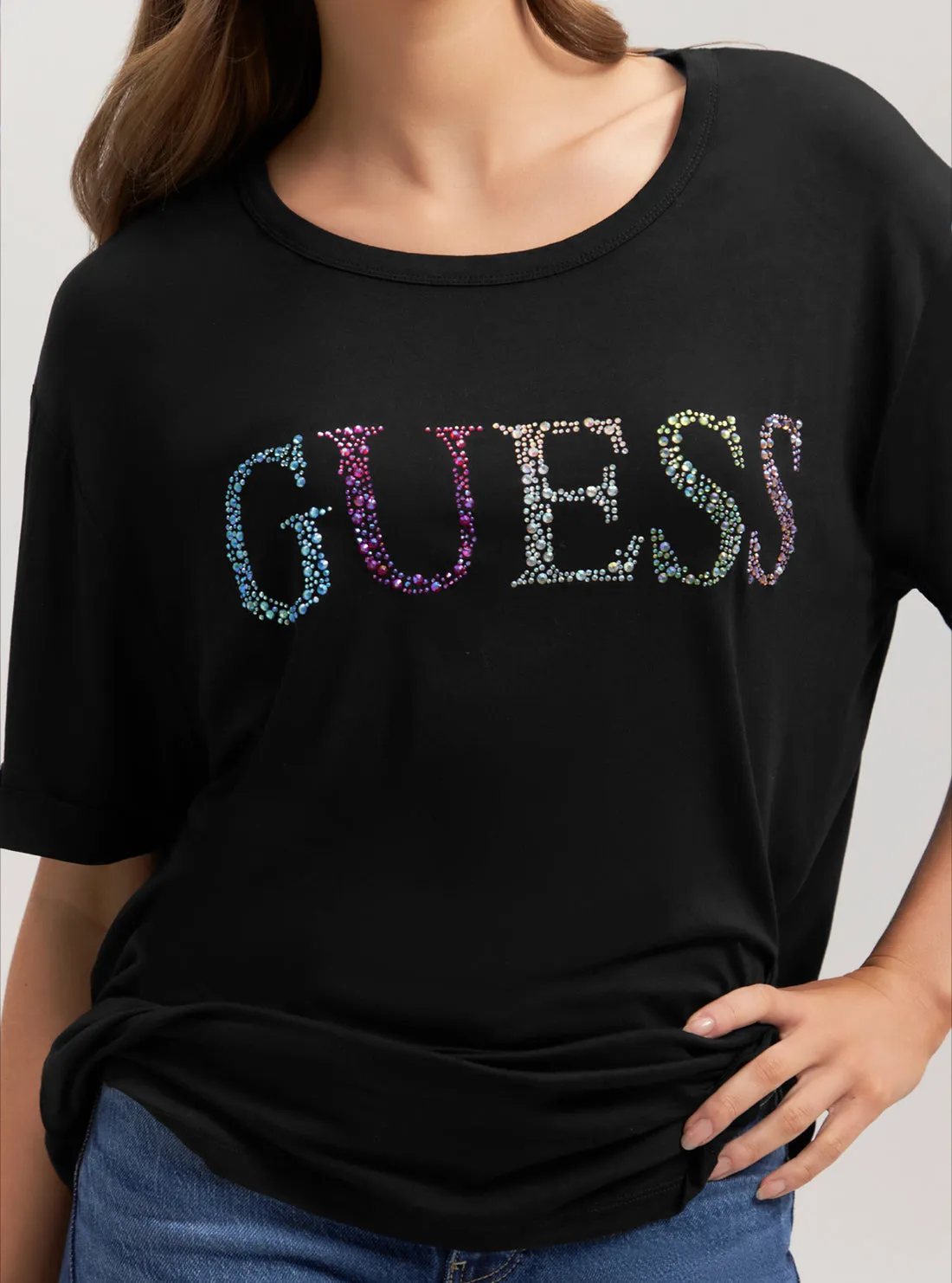 Eco Black Oversized T-Shirt Guess