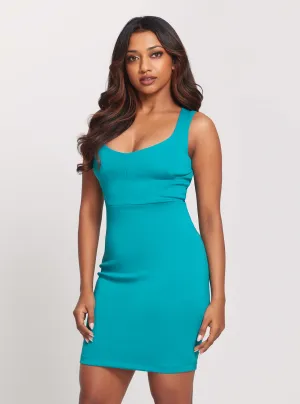 Eco Blue Short Sleeve Rae Mini Dress Guess