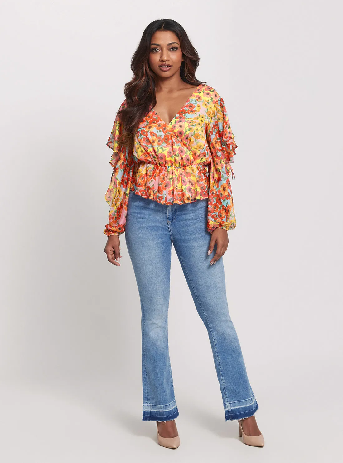 Eco Floral Print Saskika Drapy Top Guess