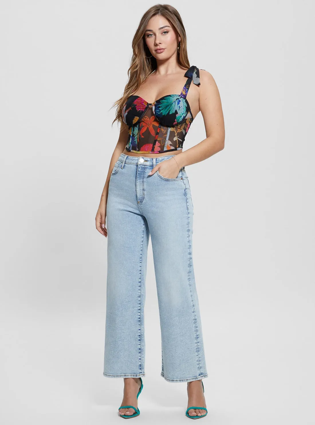 Eco Garden Print Margot Corset Top Guess