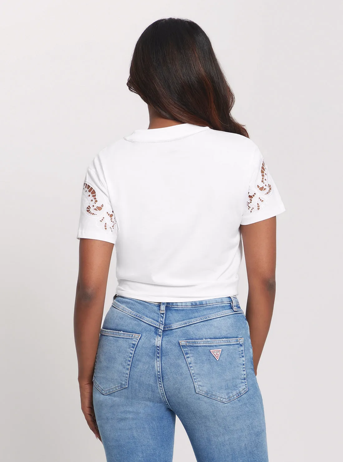 Eco White Anjour Lace T-Shirt Guess