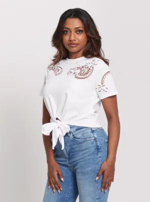 Eco White Anjour Lace T-Shirt Guess