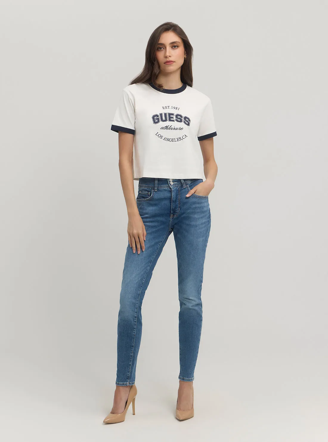 Eco White Blue Raquelle T-Shirt Guess