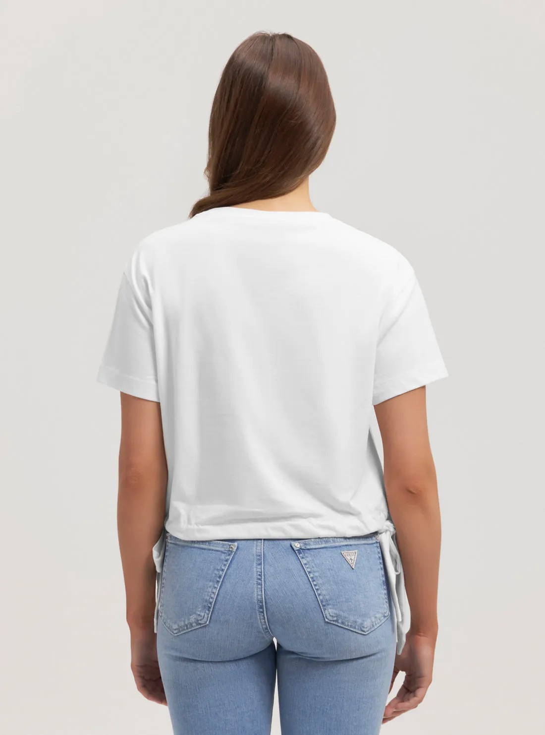 Eco White Knot Crop T-Shirt Guess