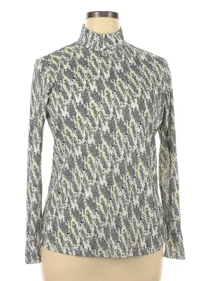 EP NY White, Yellow & Black Animal Print Long Sleeve Sun Shirt Size XL MSP$