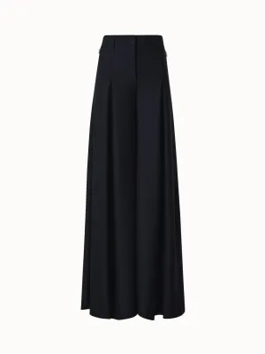 Extra Wide Palazzo Wool Gabardine Pants Akris