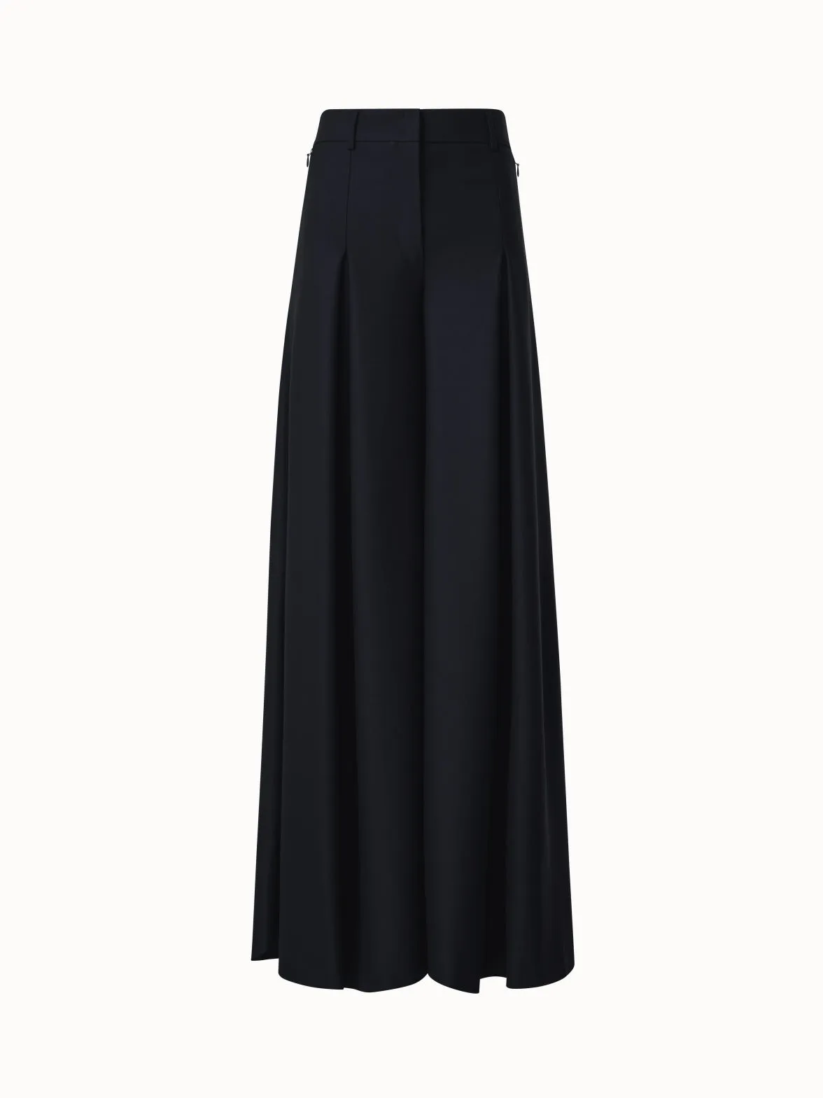 Extra Wide Palazzo Wool Gabardine Pants Akris