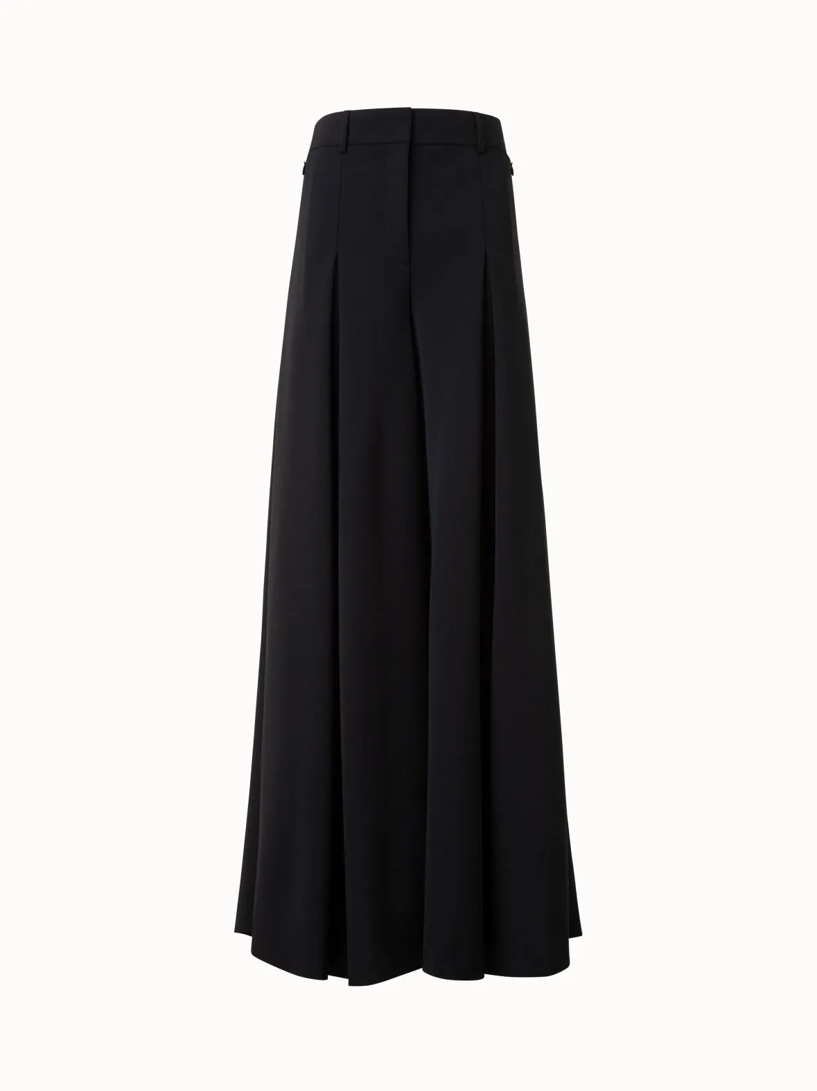 Extra Wide Palazzo Wool Stretch Twill Pants Akris