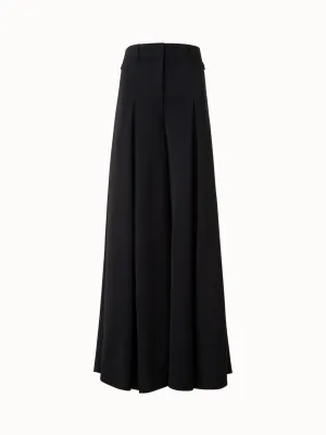 Extra Wide Palazzo Wool Stretch Twill Pants Akris