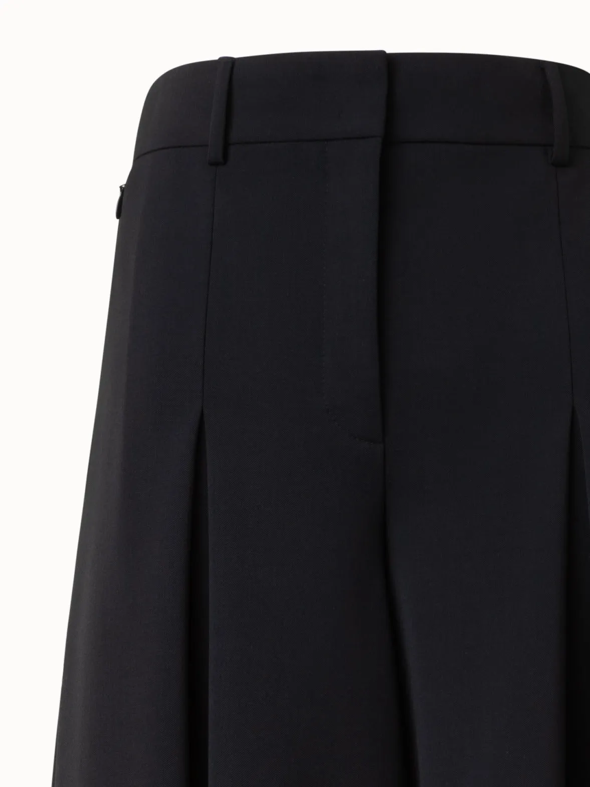 Extra Wide Palazzo Wool Stretch Twill Pants Akris