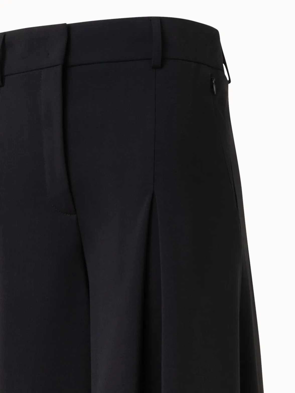 Extra Wide Palazzo Wool Stretch Twill Pants Akris