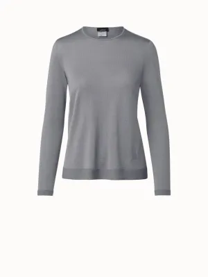 Fine gauge cashmere silk pullover Akris