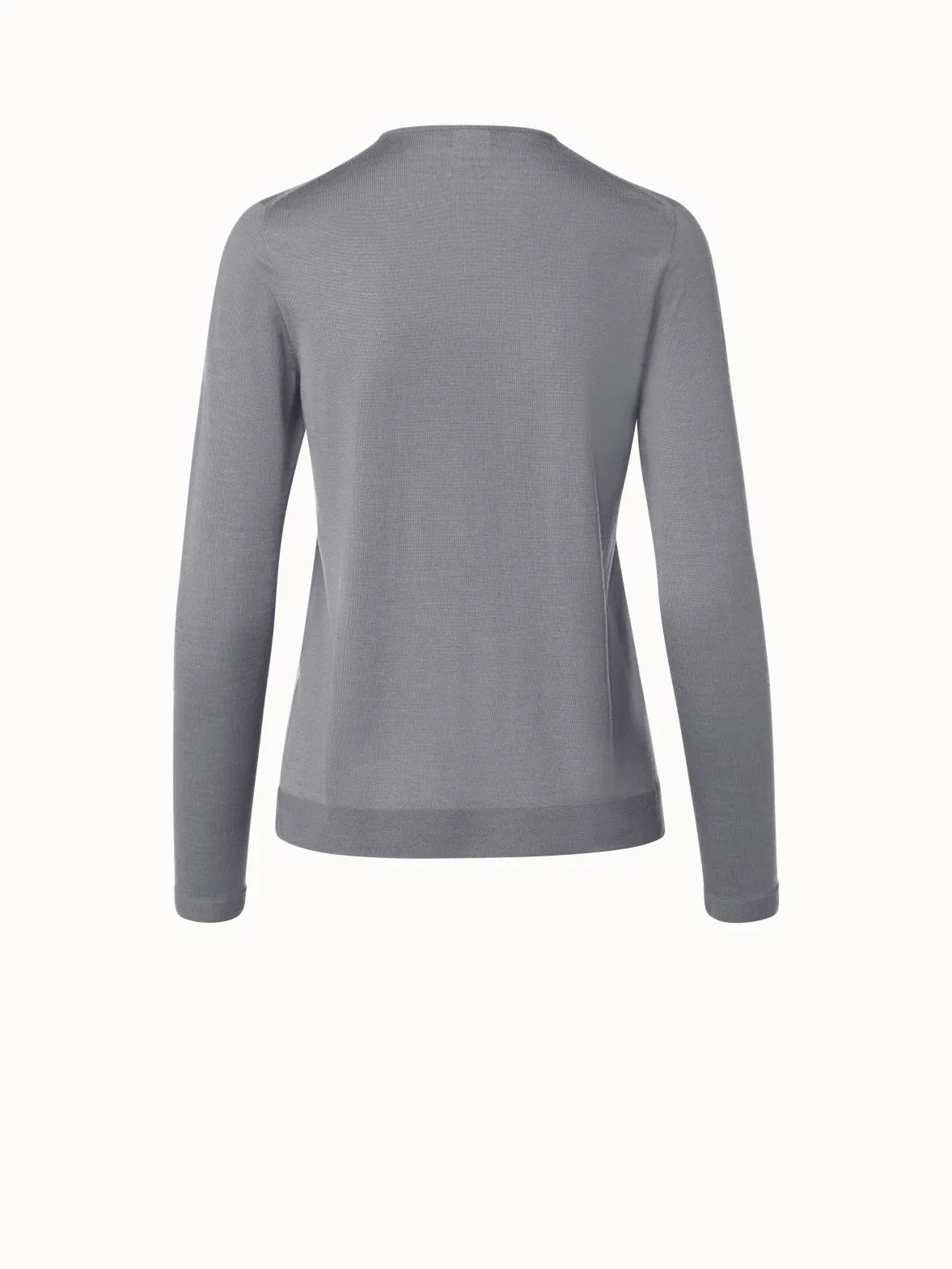 Fine gauge cashmere silk pullover Akris