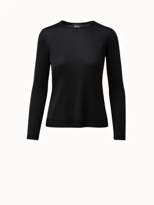 Fine gauge cashmere silk pullover Akris