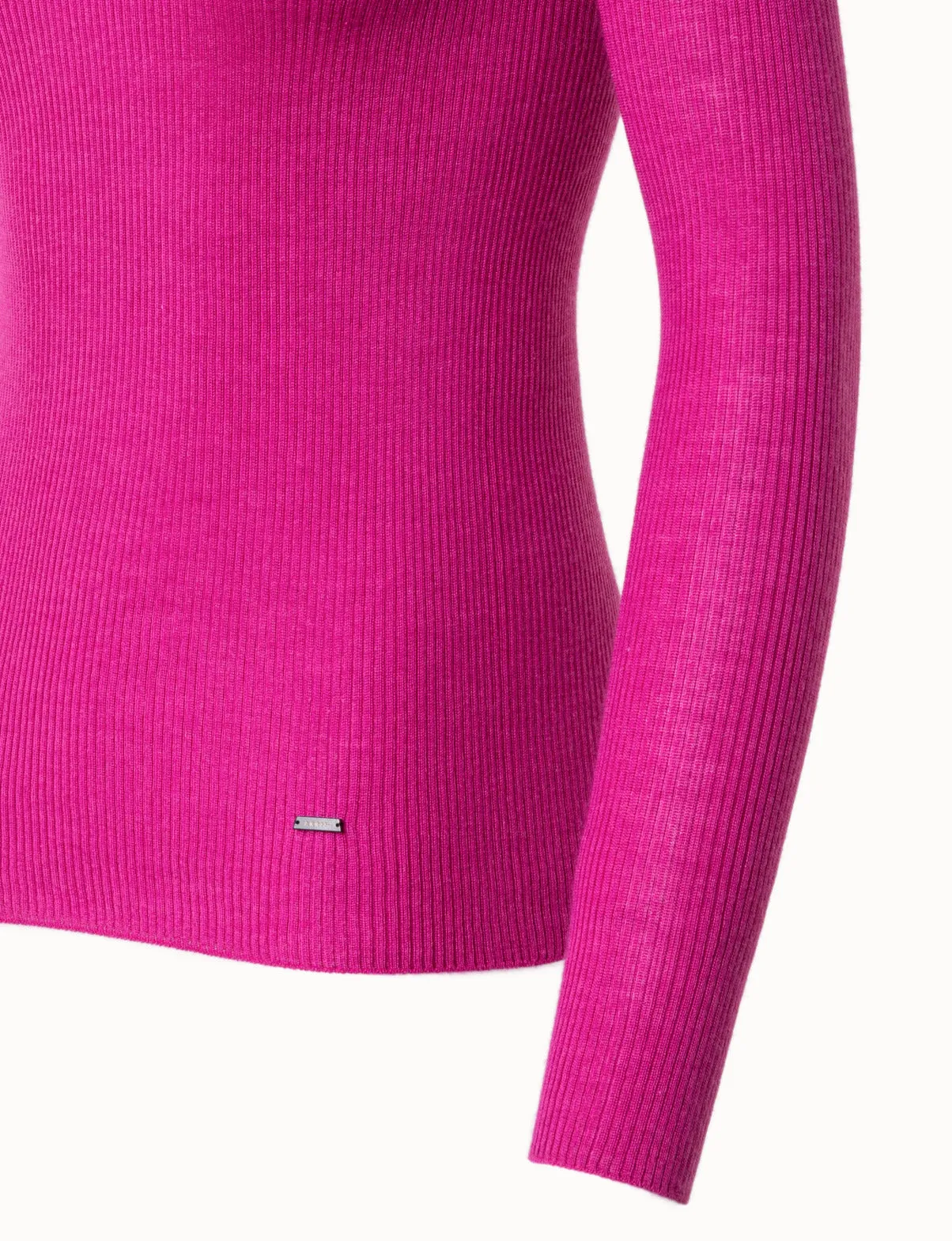 Fine Rib Cashmere Mock Neck Sweater Akris