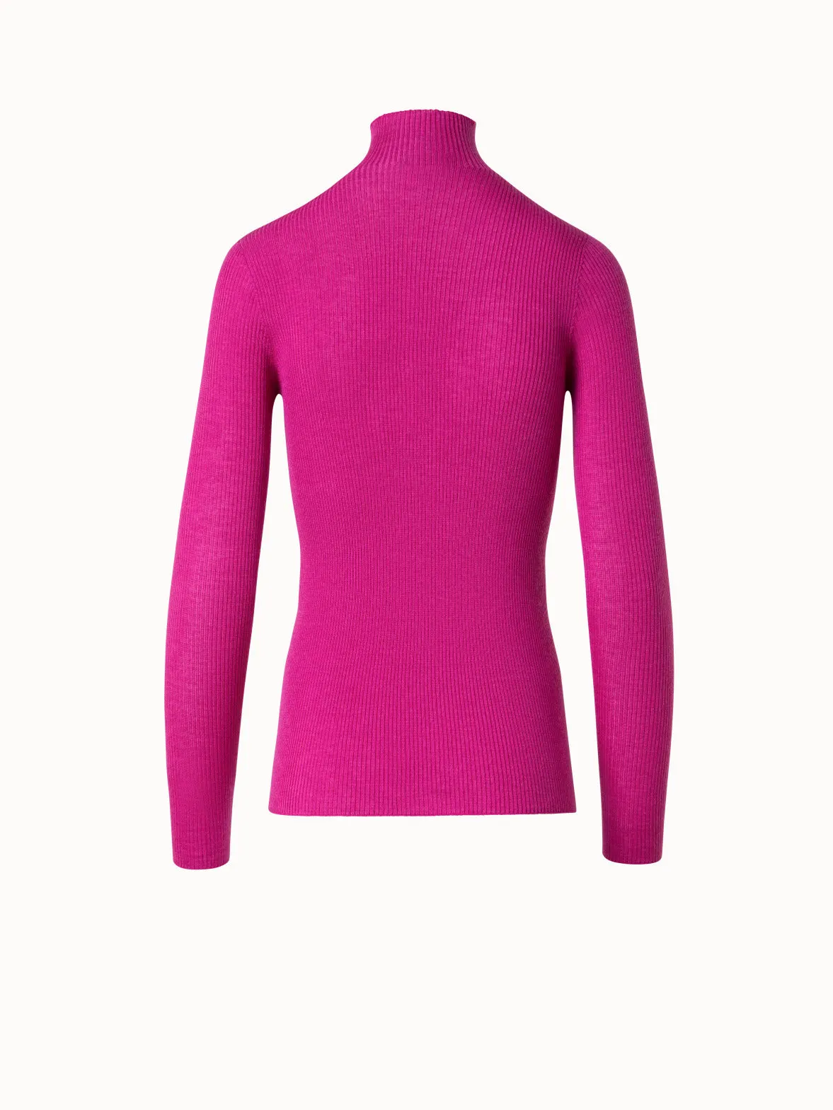 Fine Rib Cashmere Mock Neck Sweater Akris