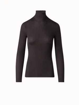 Fine Rib Cashmere Mock Neck Sweater Akris