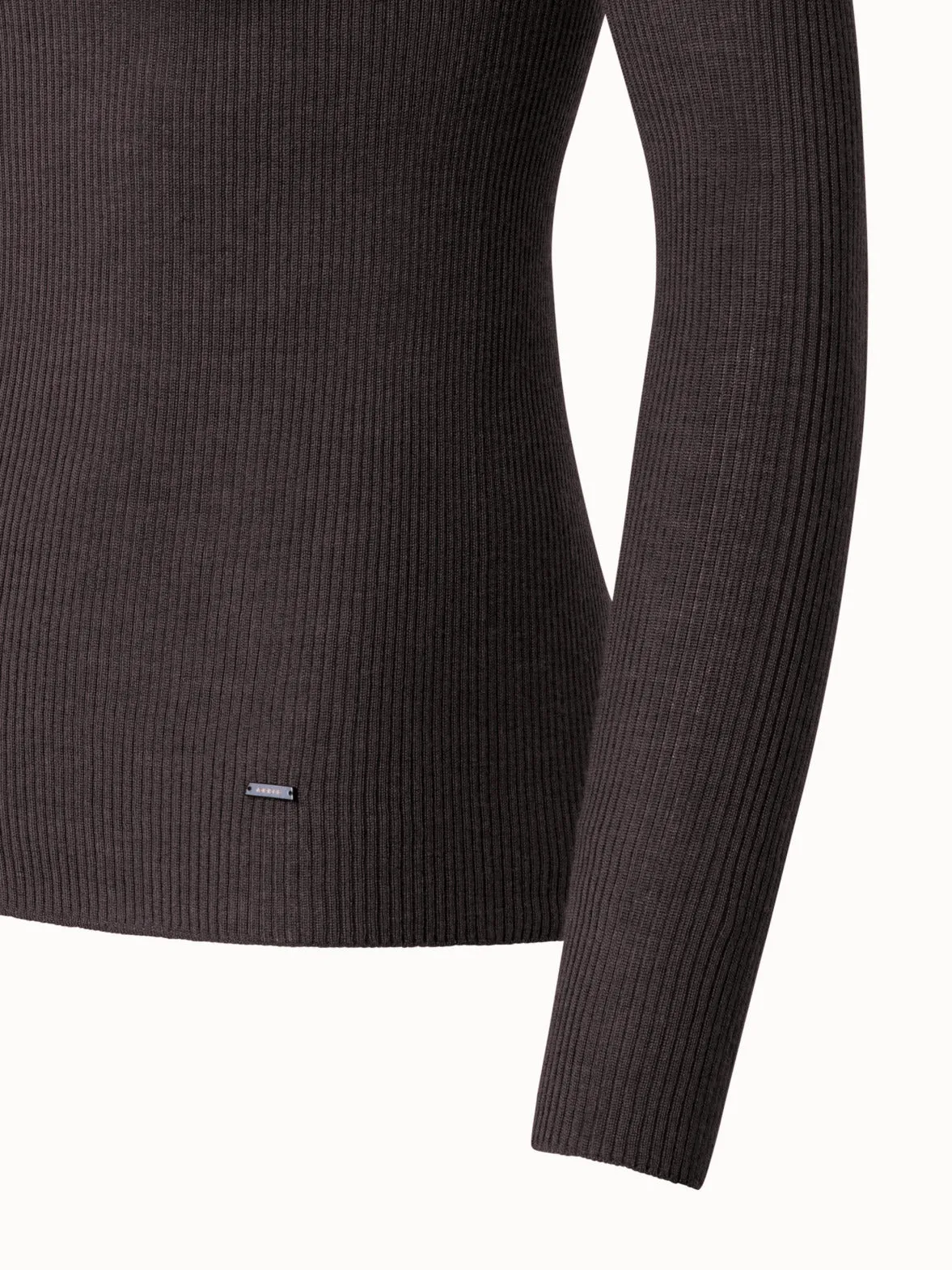 Fine Rib Cashmere Mock Neck Sweater Akris