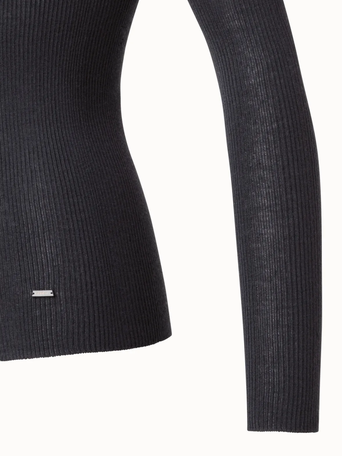 Fine Rib Cashmere Mock Neck Sweater Akris