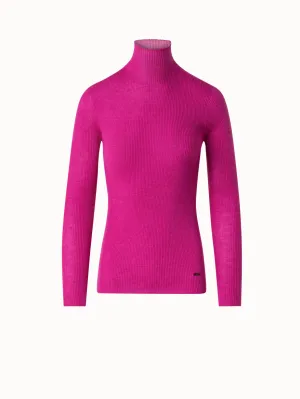 Fine Rib Cashmere Mock Neck Sweater Akris