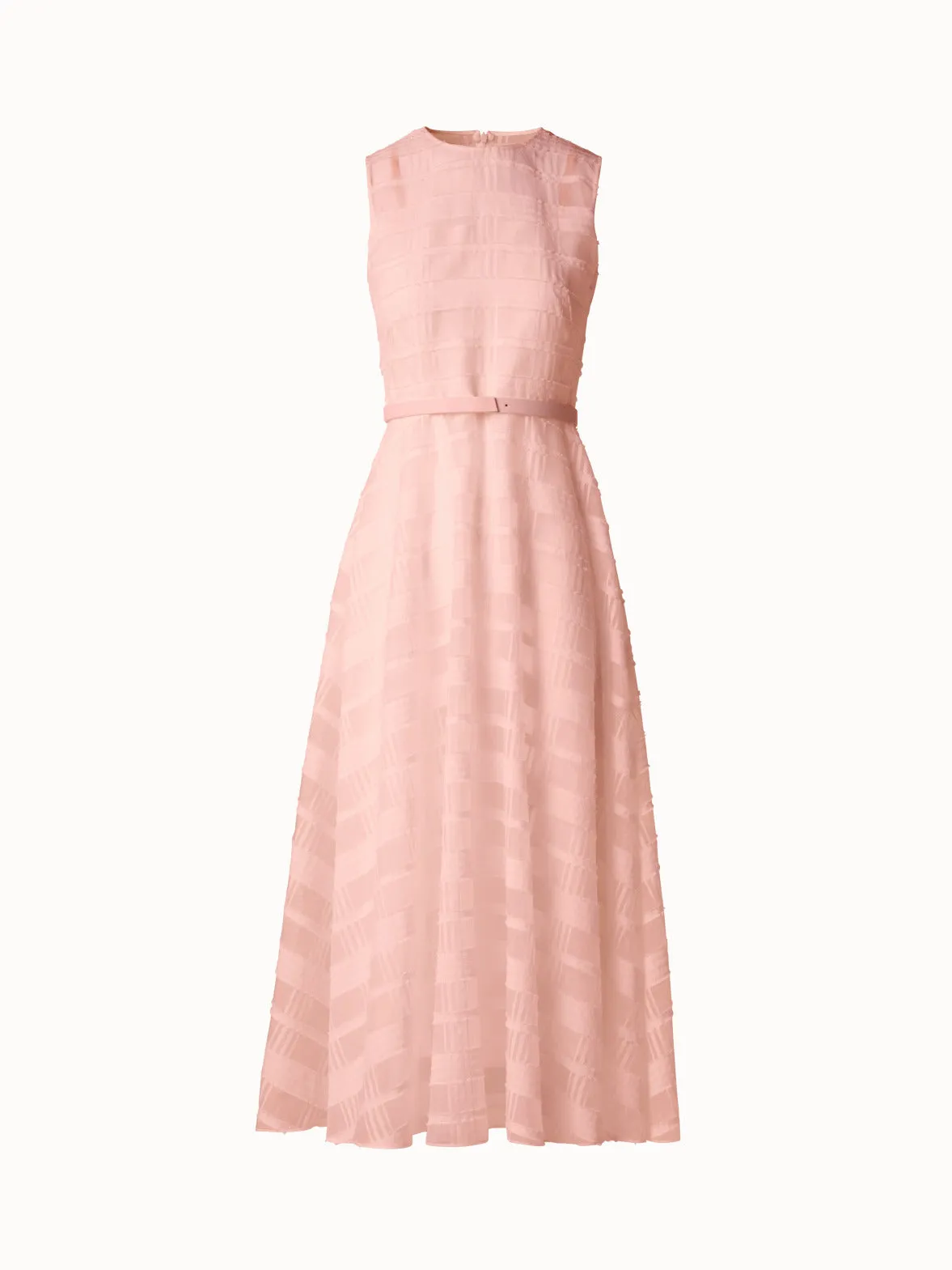 Fit-and-Flare Midi Dress in Cotton Organza 