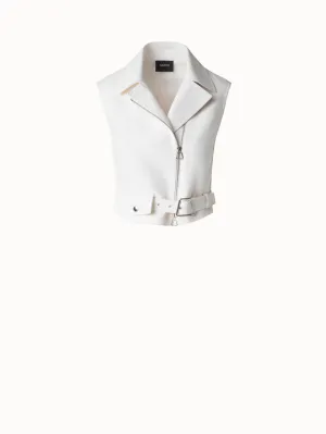 Fitted Biker Style Leather Gilet Akris