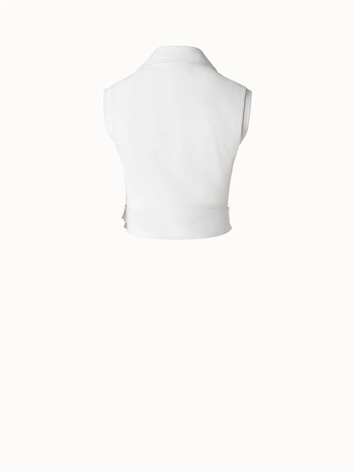 Fitted Biker Style Leather Gilet Akris
