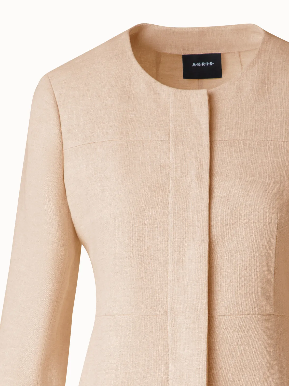 Fitted Jacket in Linen Double-Face Akris