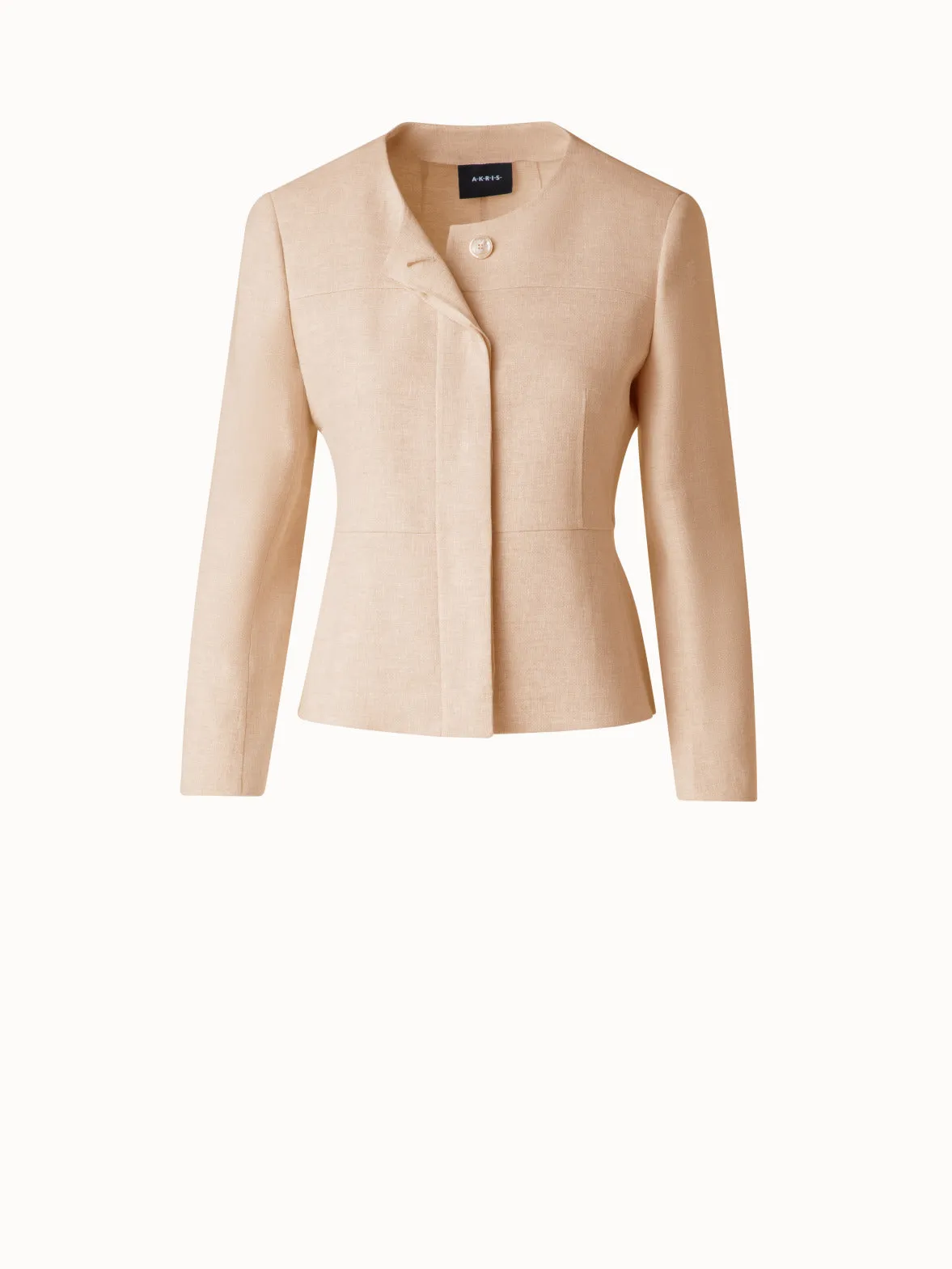 Fitted Jacket in Linen Double-Face Akris